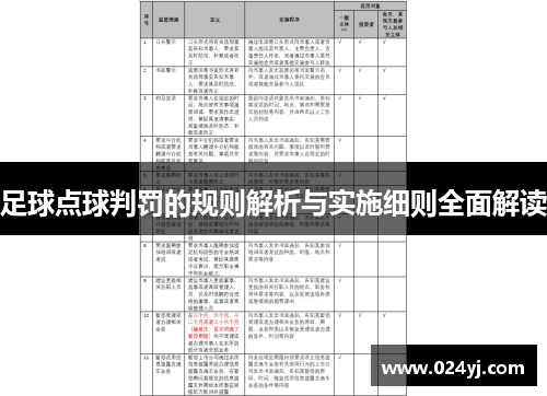 足球点球判罚的规则解析与实施细则全面解读